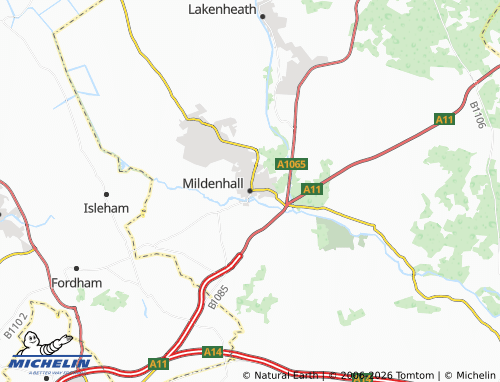 Carte MICHELIN Mildenhall - ViaMichelin