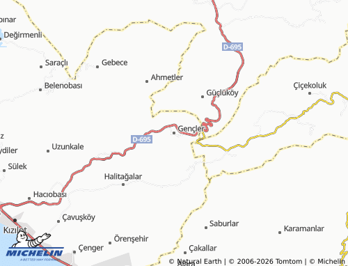 MICHELIN Gençler map - ViaMichelin