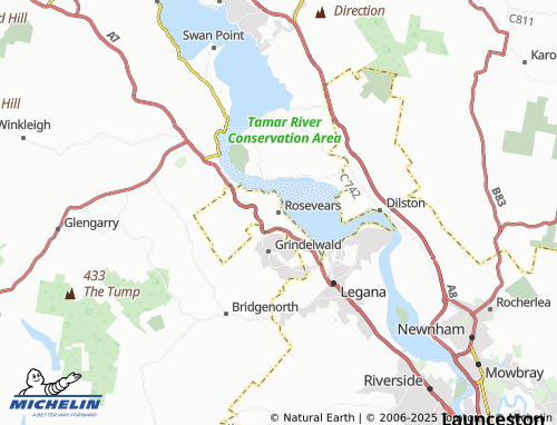 MICHELIN Rosevears map - ViaMichelin