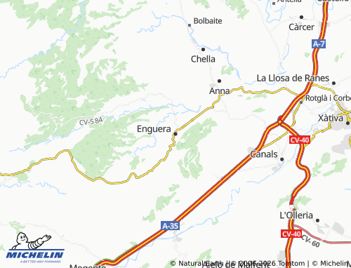 Carte MICHELIN Enguera - ViaMichelin