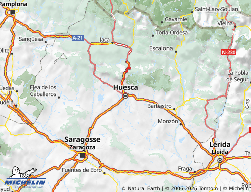 MICHELIN Huesca map - ViaMichelin