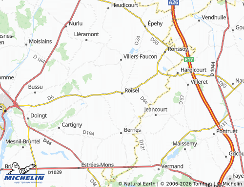 Mappa MICHELIN Roisel - ViaMichelin