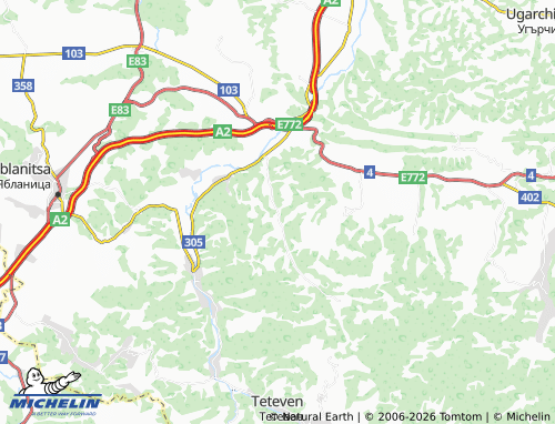 Mapa MICHELIN Gradezhnitsa - ViaMichelin