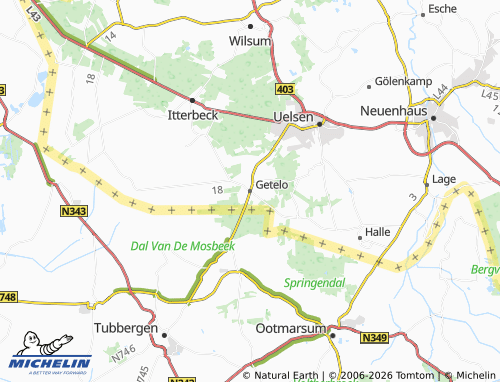 MICHELIN Getelo map - ViaMichelin