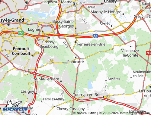 MICHELIN Pontcarré map - ViaMichelin