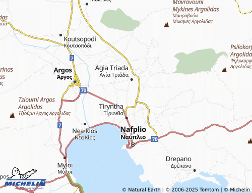 MICHELIN-Landkarte Argoliko - ViaMichelin