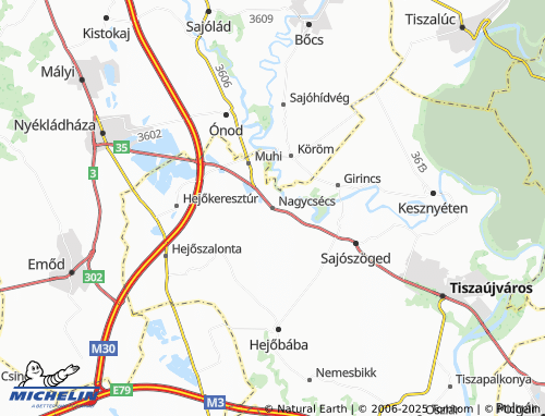 MICHELIN Nagycsécs map - ViaMichelin