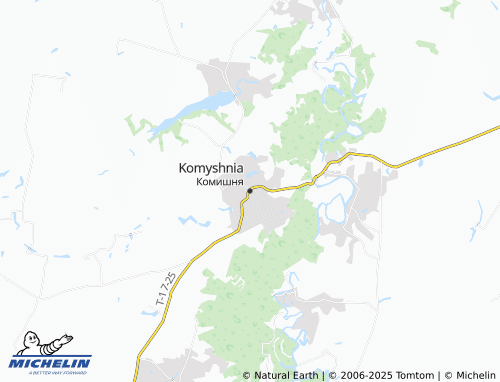 MICHELIN Komyshnia map - ViaMichelin