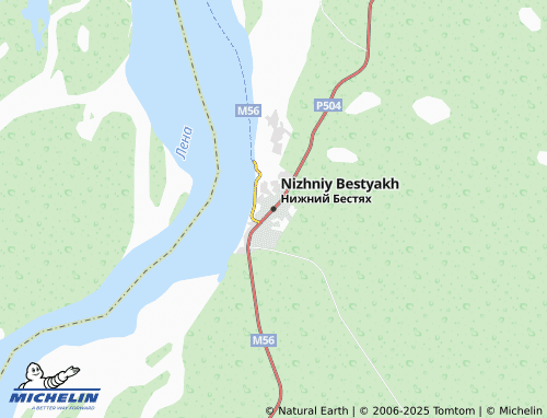 MICHELIN Nizhniy Bestyakh map - ViaMichelin