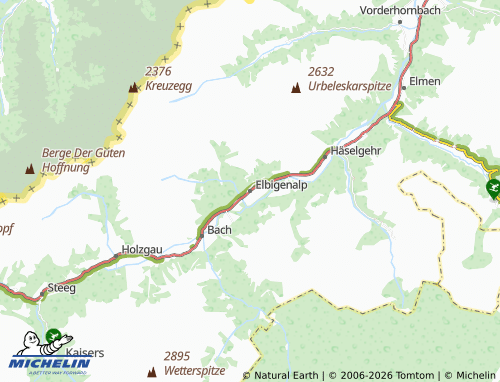 Mappa MICHELIN Elbigenalp - ViaMichelin