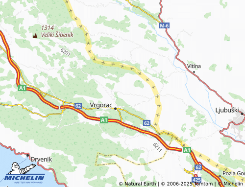 MICHELIN Banja map - ViaMichelin
