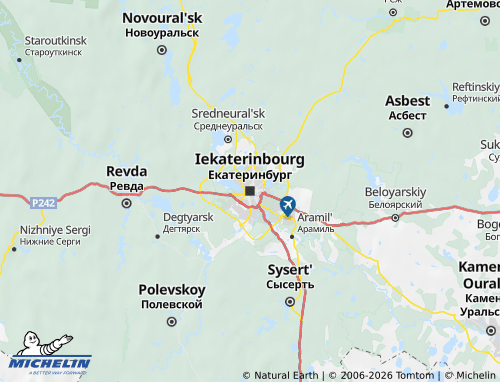 Mapa MICHELIN Distrito Federal del Ural - ViaMichelin