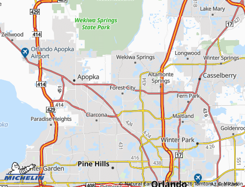 Mapa MICHELIN Forest City - ViaMichelin