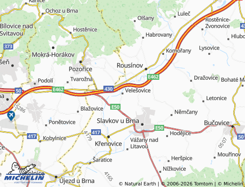 Kaart MICHELIN Velešovice - ViaMichelin