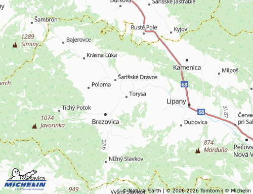 MICHELIN-Landkarte Torysa - ViaMichelin