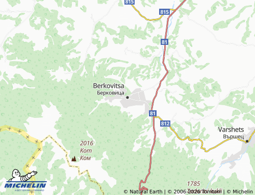 Mapa MICHELIN Berkovitsa - ViaMichelin