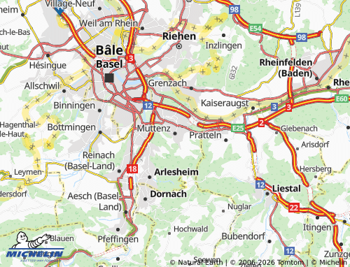 MICHELIN-Landkarte Muttenz - ViaMichelin