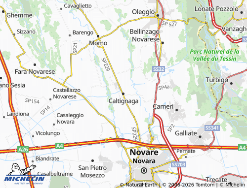 Mapa MICHELIN Caltignaga - ViaMichelin