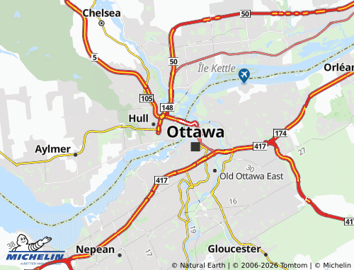 Kaart MICHELIN Gatineau - ViaMichelin