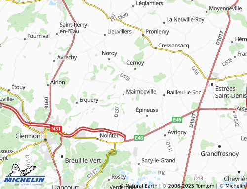 MICHELIN Maimbeville map - ViaMichelin
