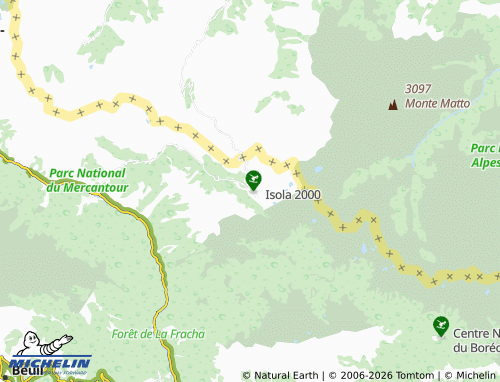 MICHELIN Isola 2000 map - ViaMichelin