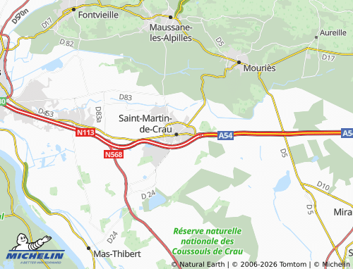 MICHELIN-Landkarte Saint-Martin-de-Crau - ViaMichelin