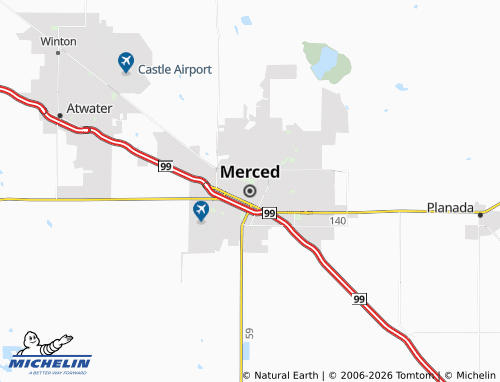 Mappa MICHELIN Merced - ViaMichelin