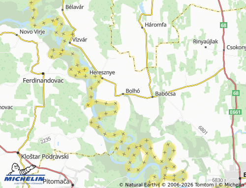 MICHELIN-Landkarte Bolhó - ViaMichelin