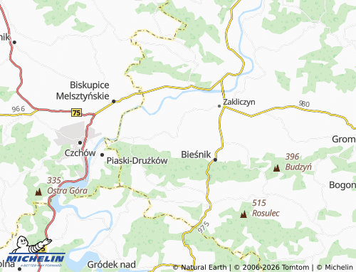 MICHELIN Stróże map - ViaMichelin