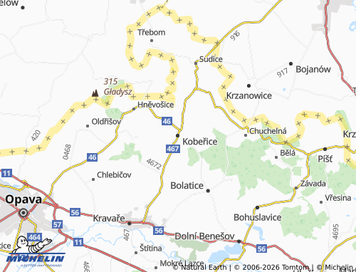 Mappa MICHELIN Kobeřice - ViaMichelin