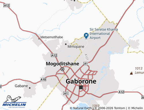 Mapa MICHELIN Mogoditshane Outlying 1 - ViaMichelin