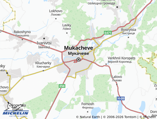 MICHELIN Mukacheve map - ViaMichelin
