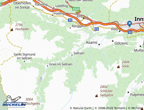 Mapa MICHELIN Sellrain - ViaMichelin