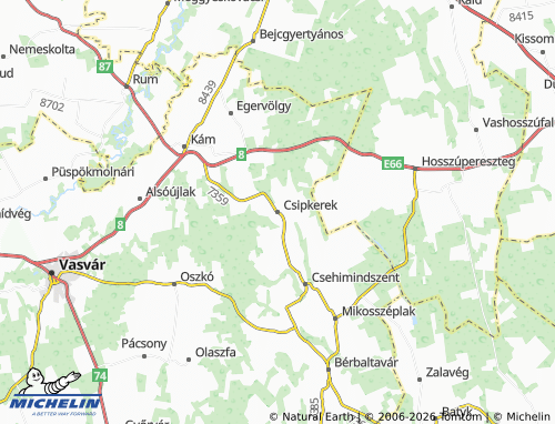 Mapa MICHELIN Csipkerek - ViaMichelin
