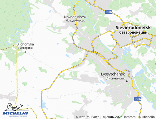 MICHELIN-Landkarte Lysychanskyi - ViaMichelin
