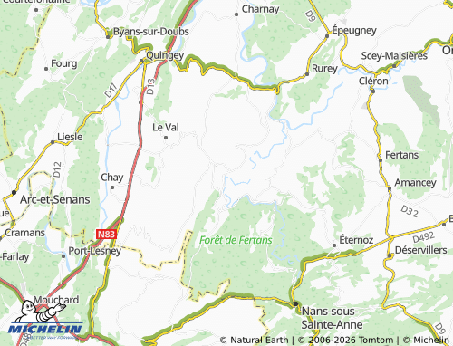 Carte MICHELIN Échay - ViaMichelin