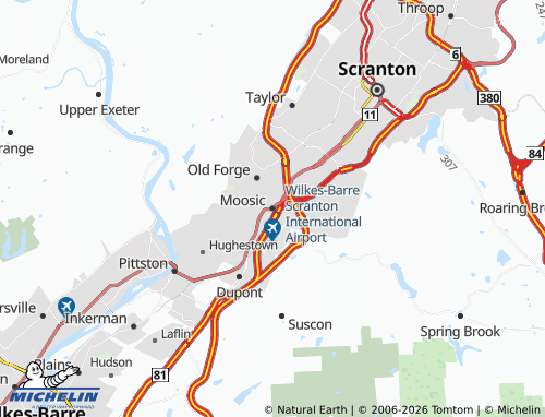 Carte MICHELIN Moosic - ViaMichelin