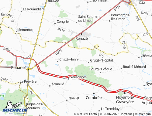 Carte MICHELIN La Chapelle-Hullin - ViaMichelin