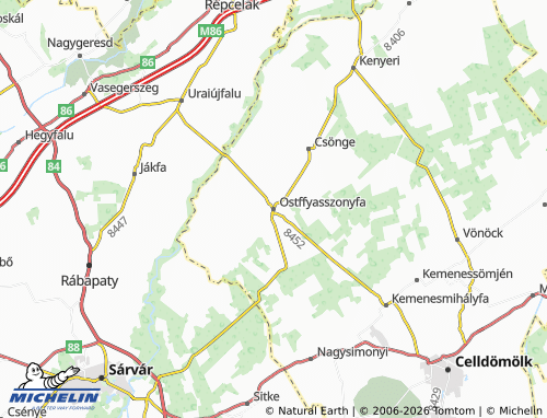 MICHELIN Ostffyasszonyfa map - ViaMichelin