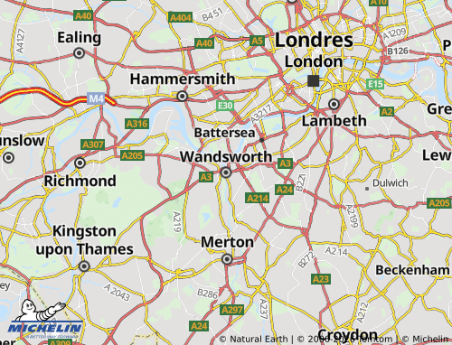 MICHELIN Wandsworth map - ViaMichelin
