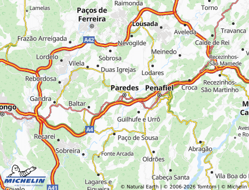 Mapa MICHELIN Paredes - ViaMichelin
