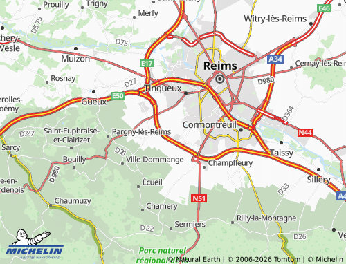 Carte MICHELIN Bezannes - ViaMichelin