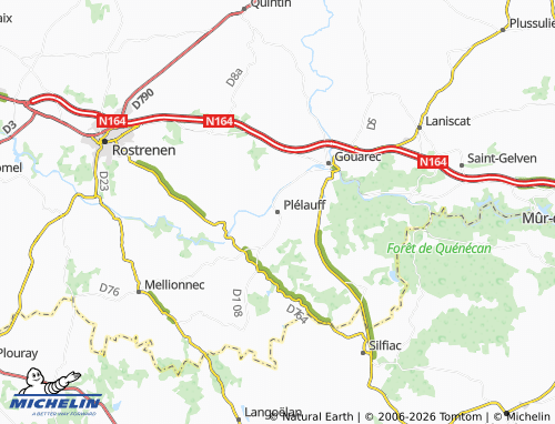 MICHELIN Plélauff map - ViaMichelin