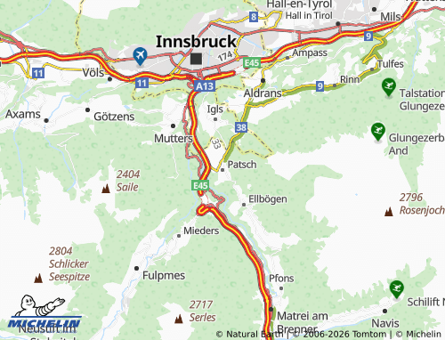 Mapa MICHELIN Patsch - ViaMichelin