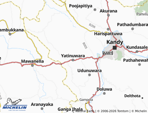 MICHELIN Kurunduwatta1 map - ViaMichelin