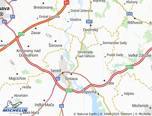 MICHELIN-Landkarte Vinohrady nad Váhom - ViaMichelin