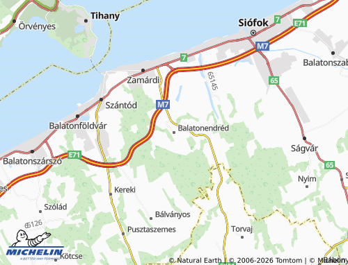 MICHELIN-Landkarte Balatonendréd - ViaMichelin