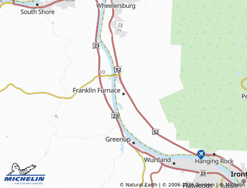 Mappa MICHELIN Franklin Furnace - ViaMichelin