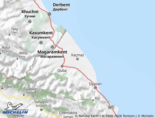 MICHELIN Guba-Khachmaz map - ViaMichelin