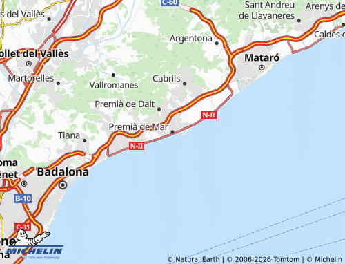 Carte MICHELIN Premià de Mar - ViaMichelin
